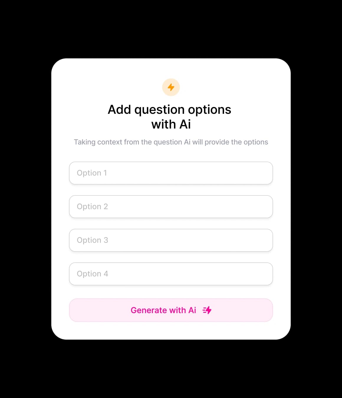 AI suggesting optimal multiple choice question options