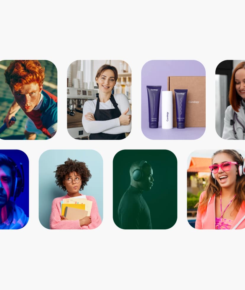 Adding high-quality engaging display images to capture audience attention in a survey