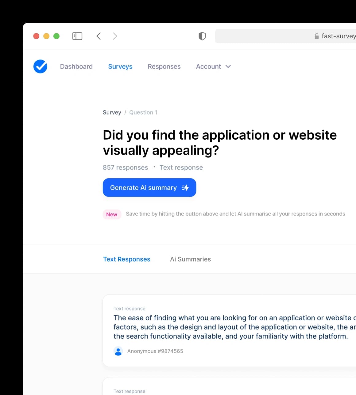 Feed of detailed, easy to read long-form text responses